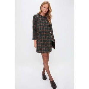 Tuckernuck Jackie Long Sleeve Dress - Green Persimmon Check Plaid